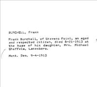 Burchell, Frank (Death Notice)